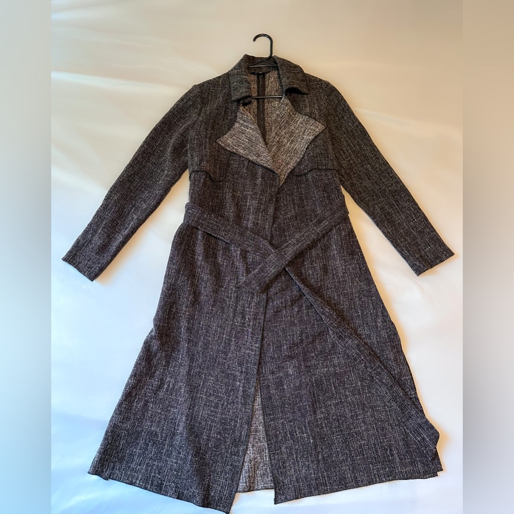 New Look Waterfall Belted Duster Jacket, US Size 4, Standard Midi Length